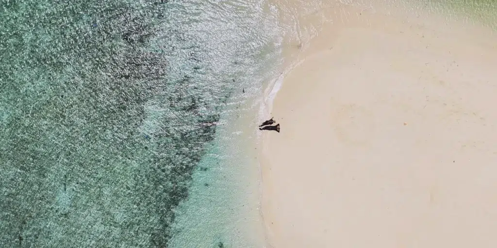 Bird’s-eye view of Semporna tropical beach