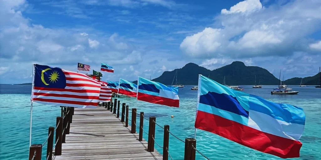 A clear, panoramic view of the Semporna waters