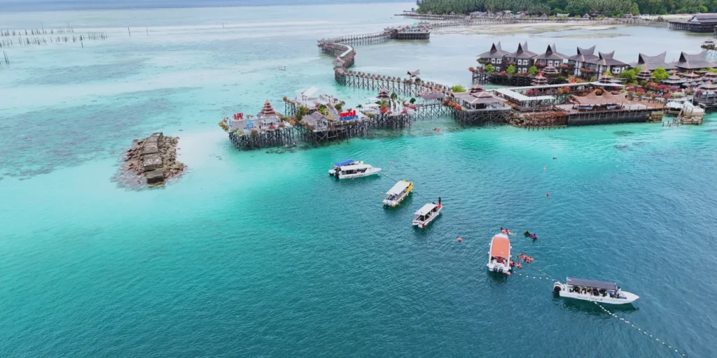A breathtaking aerial view of Mabul Island