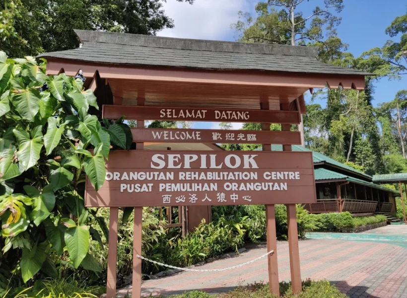 Welcome Signboard for Sepilok Orangutan Rehabilitation Centre