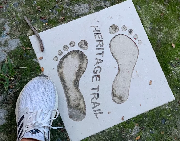 Sandakan City Heritage Trail iconic sign on the ground
