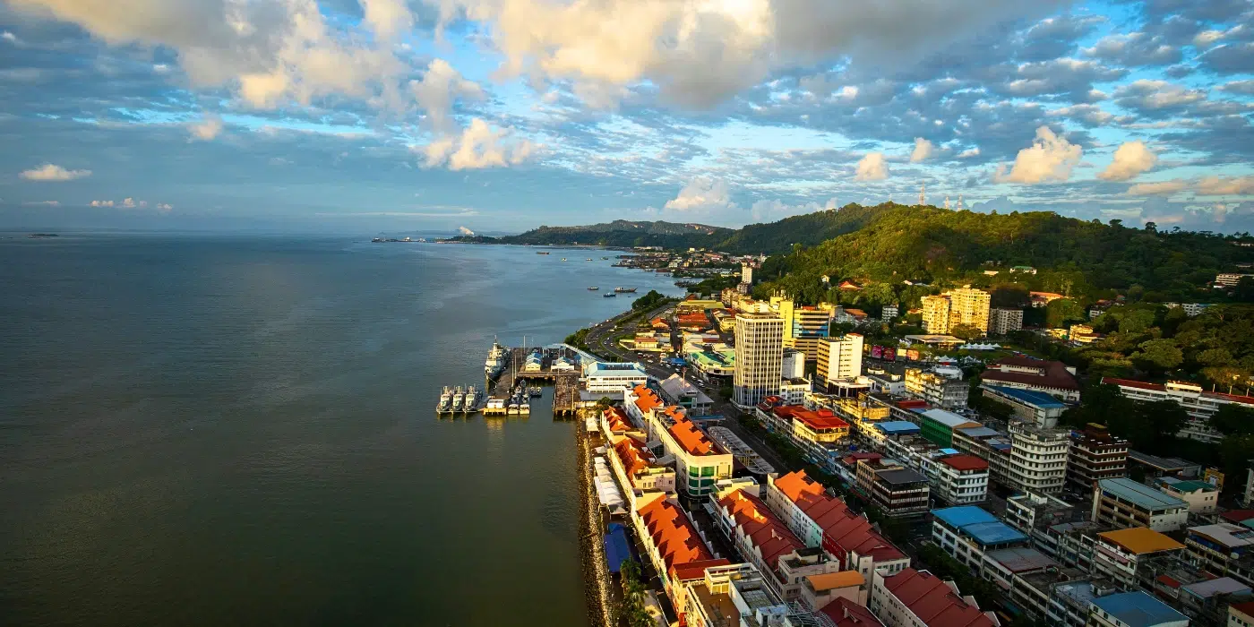 Sandakan city from a bird's eye view- a feature image to the ultimate sandakan travel guide