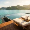 Sabah Honeymoon Tour Packages — Luxury Overwater Villa Balcony and Turquoise Ocean Panorama in Sabah Borneo | Milas Travel & Tours